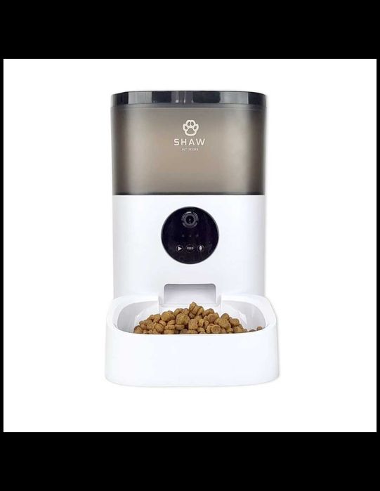 SHAW Pet Feeder Hranitor automat dispenser hrana Smart pentru caini pisici camera video infrarosu aplicatie programabil 4L