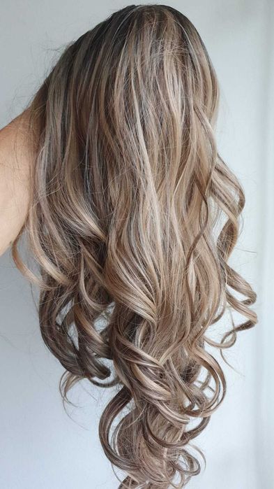 Peruca maro degrade 65 cm