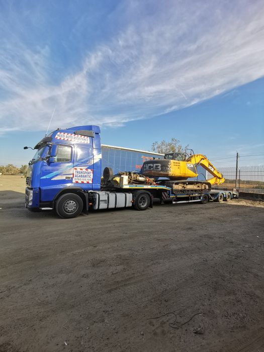 Trailer transport utilaje grele, agabaritice combina,excavatoare, buldoexcavatoare etc