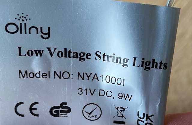 Instalație Ollny 1000 LED 100 m, telecomandă, timer, IP44 – nouă