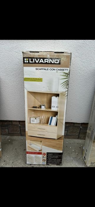 Comodă cu două sertare si polita nou, Jisk Italia,  pachet sigilat