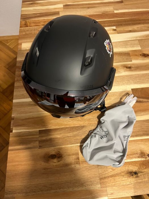 Vand Casca Ski cu ochelari inclusi, PST 550 Wedze Decathlon neagra