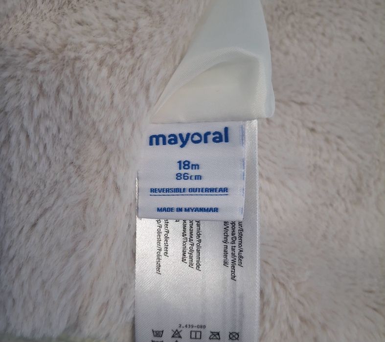 Mayoral - Двустранно яке, сиво металик    86 размер