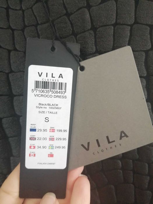 Rochie Vila Clothes de seara cu eticheta masura S neagra scurta