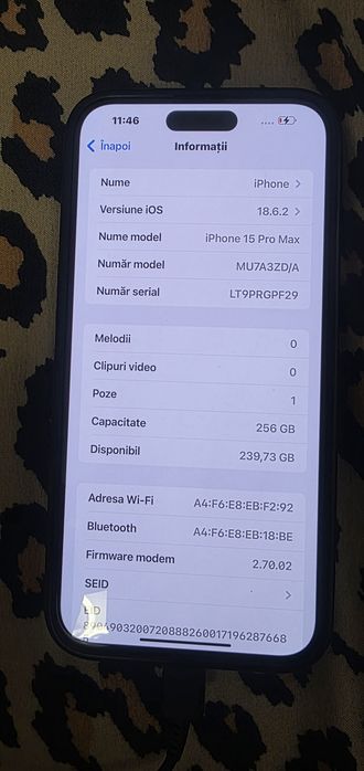 Iphone 15 pro max stare fb , fara defecte liber in orice retea