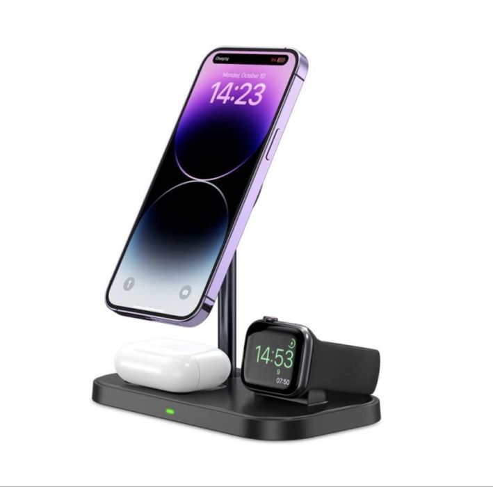 Incarcator Wireless 3 in 1 TECH-PROTECT A22, Magnetic MagSafe, 15W