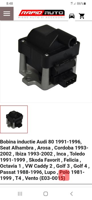 Bobina inductie vand