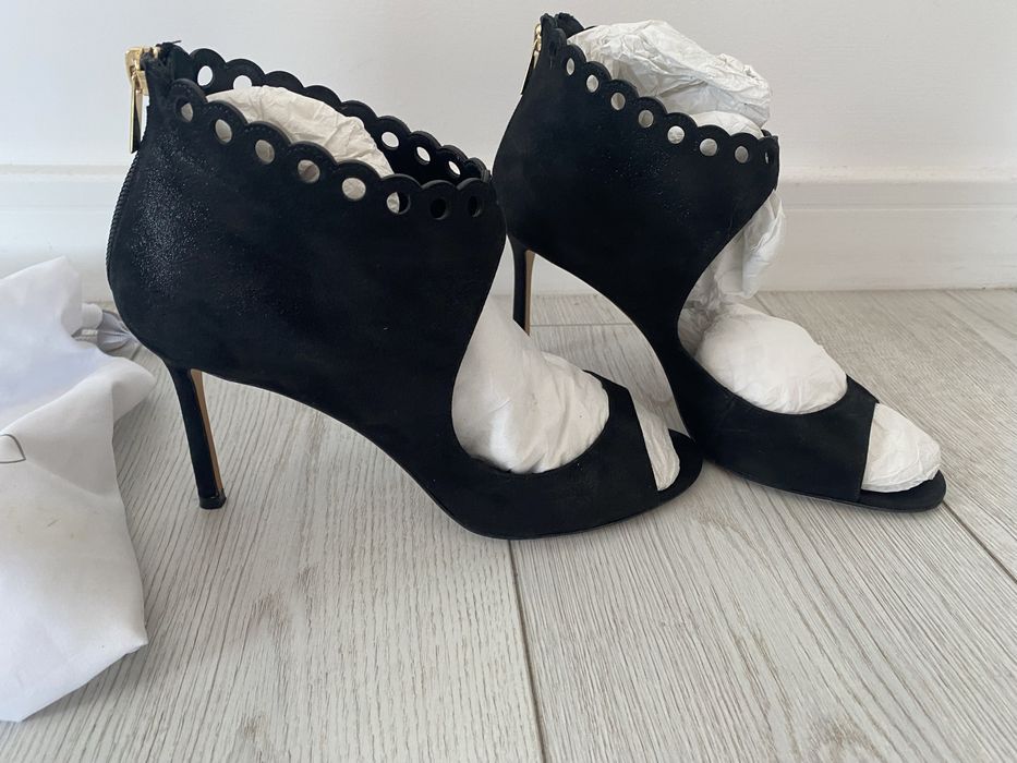Pantofi sandale jimmy choo nr 39 negru sclipicios