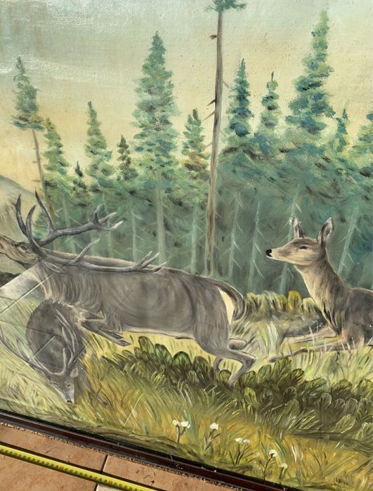 Tablou mare pictat in ulei pe panza. 110x90cm