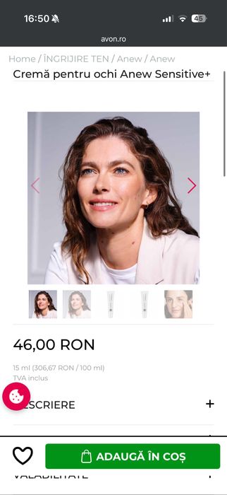 Cremă pentru ochi Anew Sensitive+ Avon