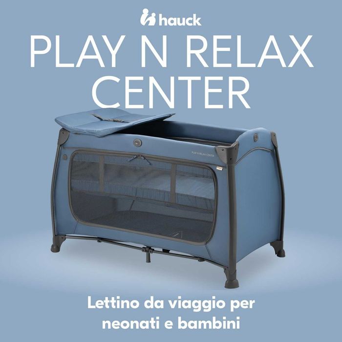 Patut de copii Hauck Play'n Relax Center, 4 in 1, Albastru, 120x60cm