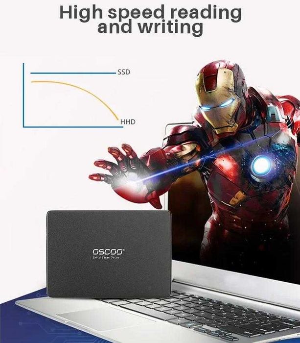 DVR NVR SMART SSD 120GB SATAIII 6Gb/s 2.5" SATA R560 WR500 3D TLC Nand Flash NVME SMI TRIM NCQ Форм фактор 2.5-инчов твърд диск Марка OSCOO или EAGET