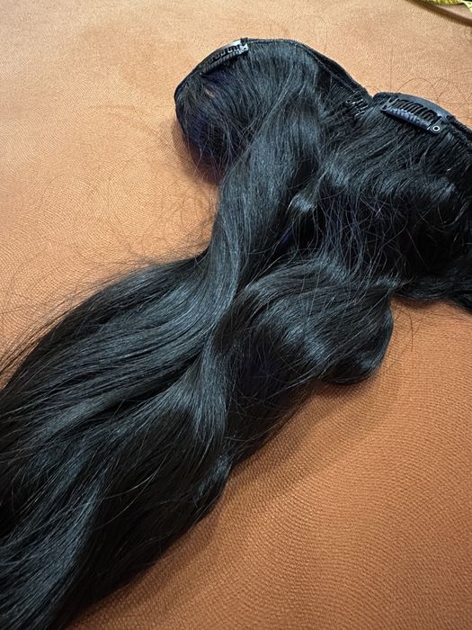 екстеншъни 2 реда истинска коса