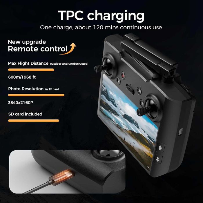 НОВ GPS DRON H11 4K – Дистанционно с HD Екран + 2 Батерии / 240г