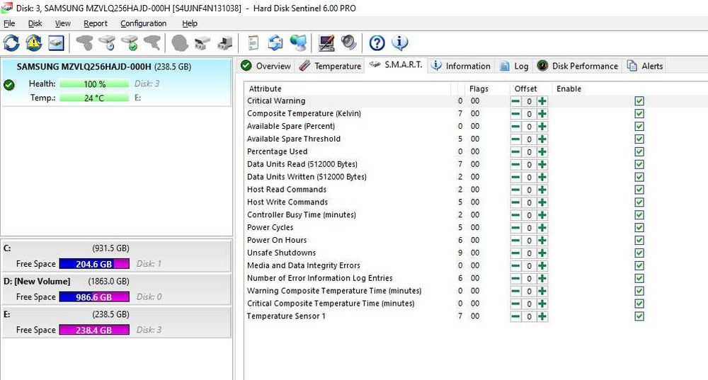 Solid State Drive SSD Samsung PM991 256GB M.2 NVMe PCIe Gen3 x4