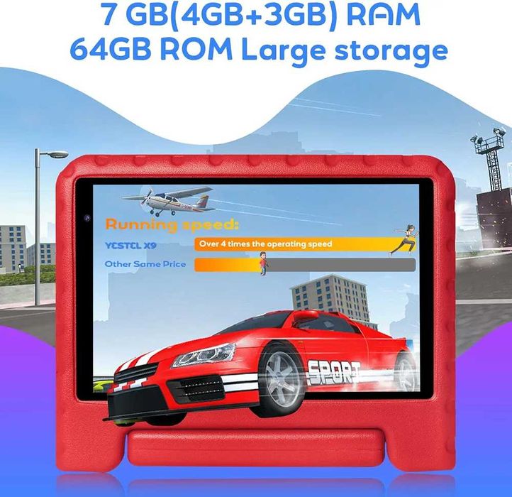 Нов Детски Таблет YESTEL X9 8’’ Android 13, 7GB RAM, 64GB ROM, WiFi 6