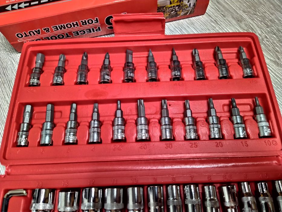 Trusa Scule Din 46 De Piese Otel Crom Vanadiu, NOU!