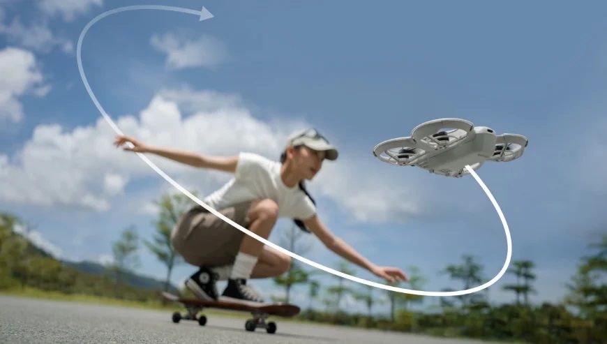 DJI neo , селфи дрон управление с руки , пульта , FPV