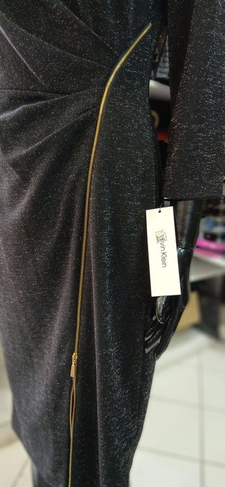 Красиви дамски рокли, "Calvin Klein", ново бяло сако с пайети, Дамски рохли