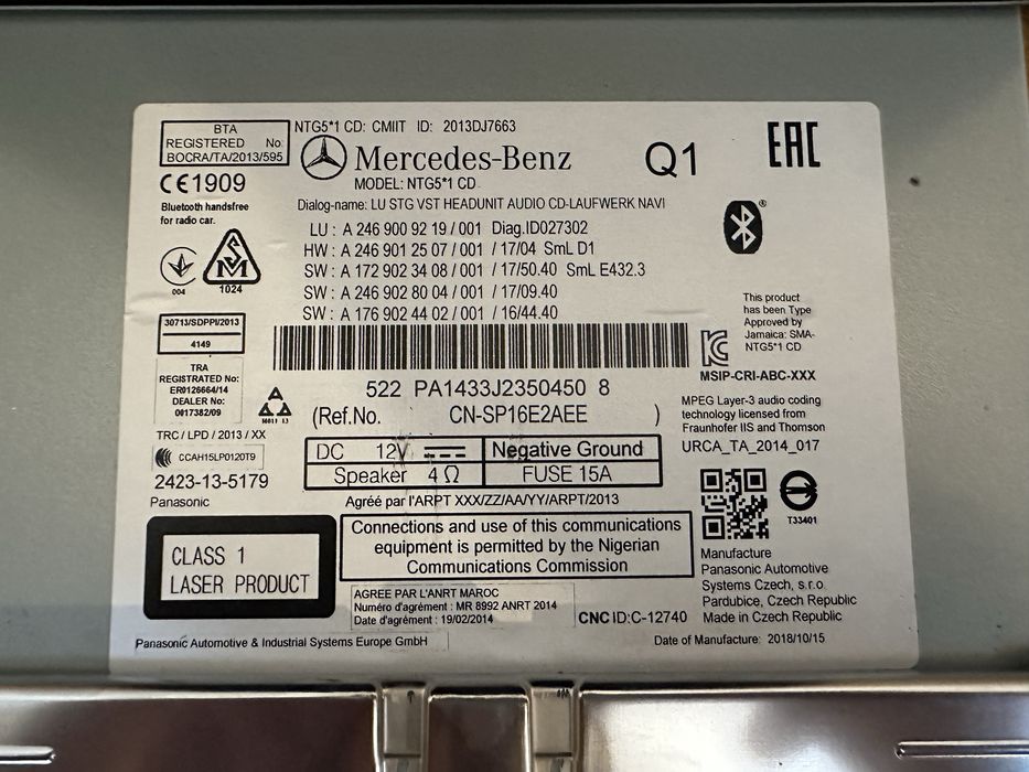 Navigatie / Unitate / Ecran Mercedes A W176, B W246, CLA W117, GLA
