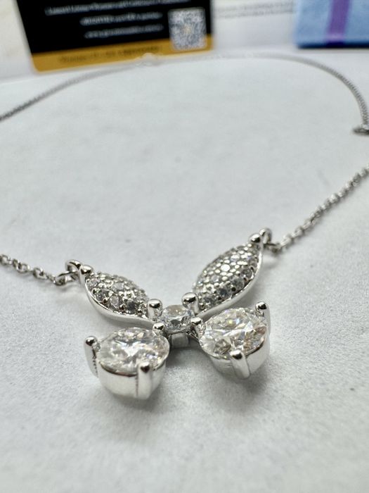 Сребърно колие с мойсанит (Диамант) 1 карат