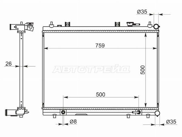 Радиатор охлаждения двигателя  Nissan Murano