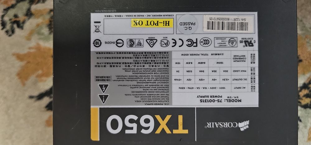 Sursa Corsair 650w Enthusiast Series TX650 V2
