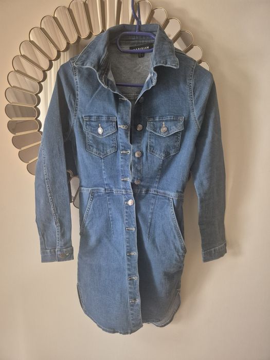 Rochie denim scurta cu nasturi