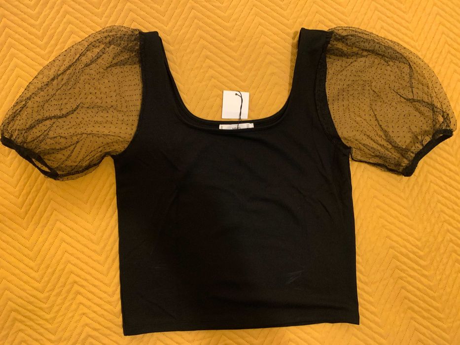Top Mango cu maneci transparente - NOU