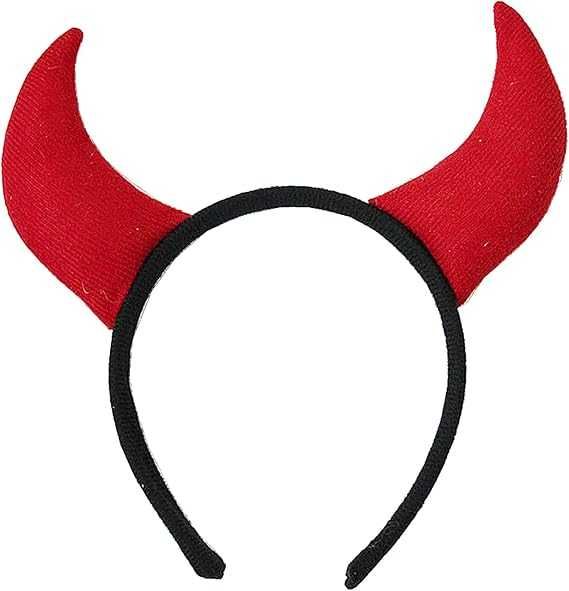 Комплект костюм за Хелоуин Дявол, червен назъбен плащ, рога