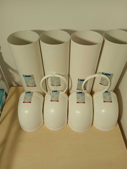 Tubulatură din plastic albă de 150mm pentru hotă