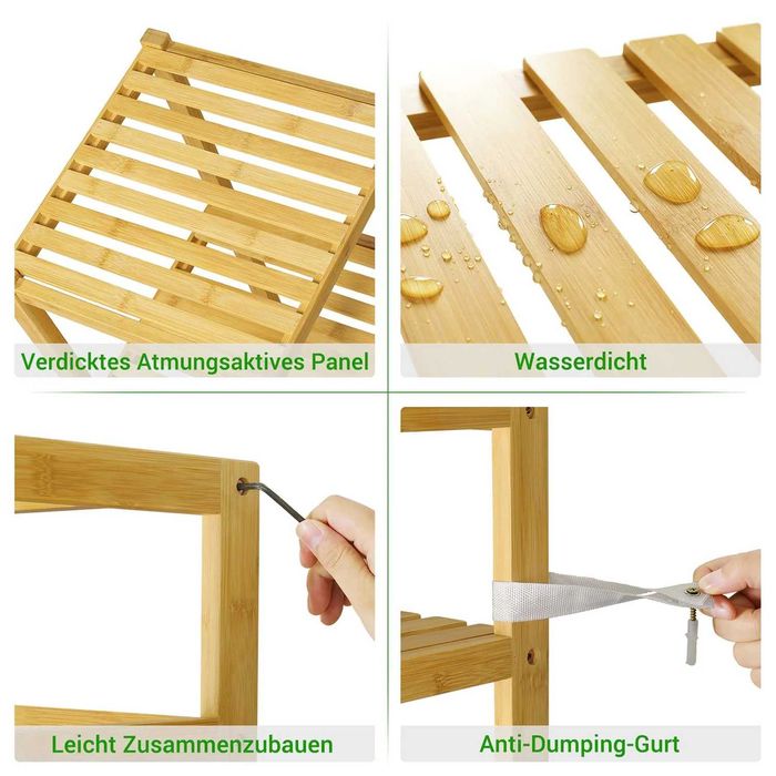 Страхотен, висок бамбуков стелаж за дома