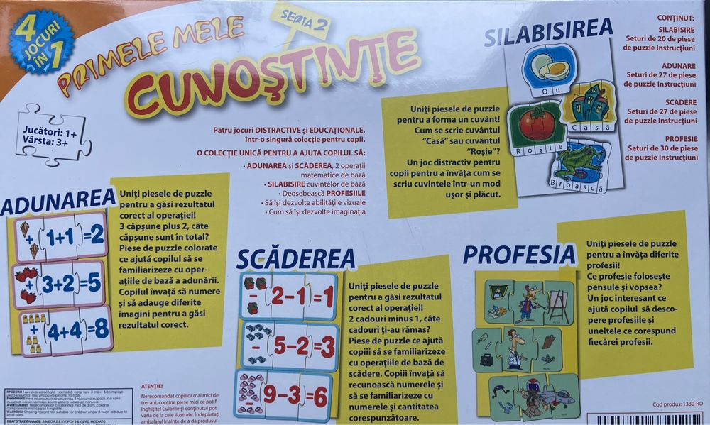 Primele Cunostinte 4in1, Alfabet, Numere, Adunare, Scadere etc