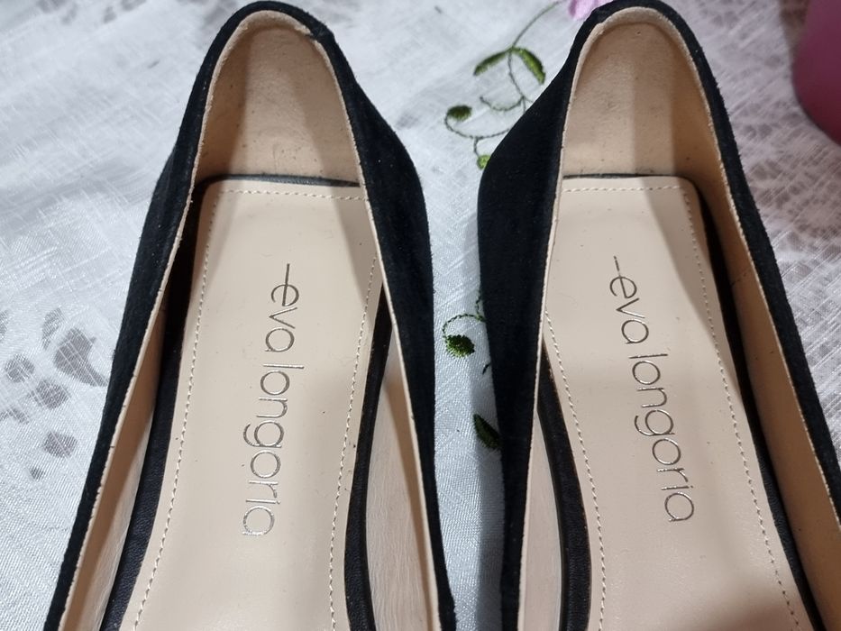 Pantofi dama din piele intoarsa negri marimea 40