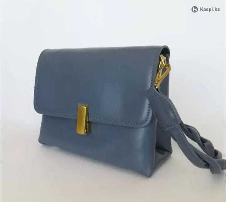 Сумка с плотным ремешком, голубой