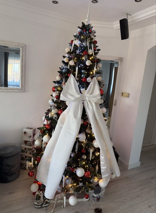 Funda alba mare pentru bradul de craciun