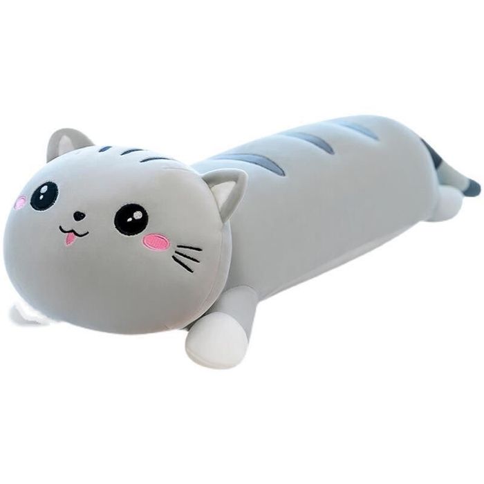 Кот батон 90 см серый