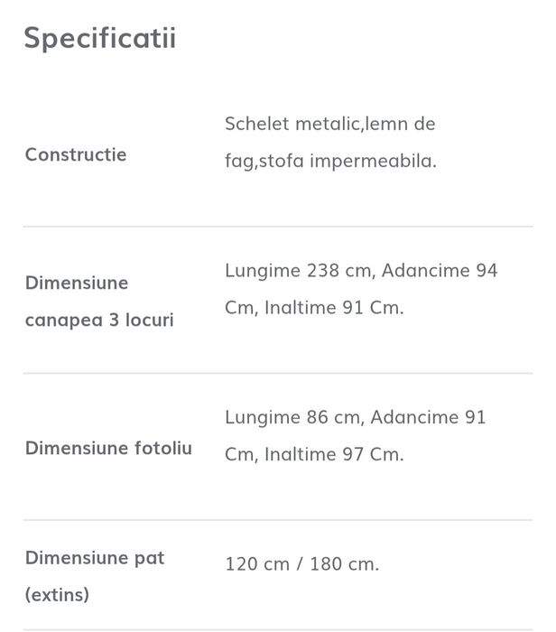Set Canapele extensibile si fotolii Sehrazat 3+1+1
