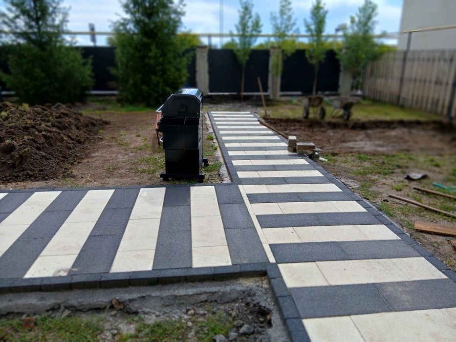 Благоустройство брусчатка асфальт
