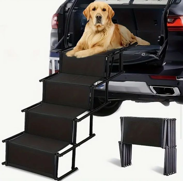 Алуминиева сгъваема стълба с 4 стъпала – стабилна, до 90 кг