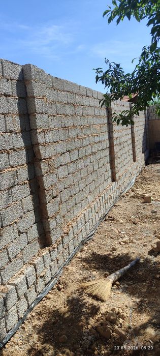 Шлакаблок териш , девол оламиз, фундамент куйамиз