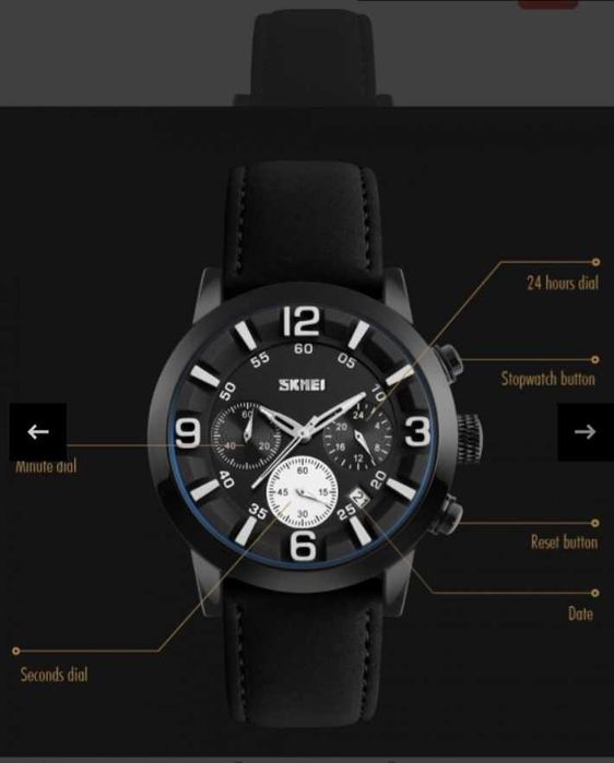 Ceas barbatesc analog cu data SKMEI 9147 casual sport maro