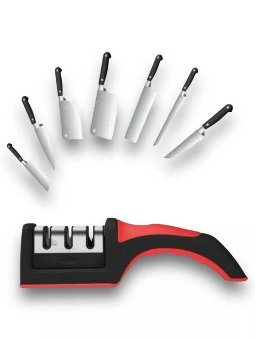 Pichoq o'tkirlagich, 3 xil charxli.    Точилка для кухонных ножей 3в1