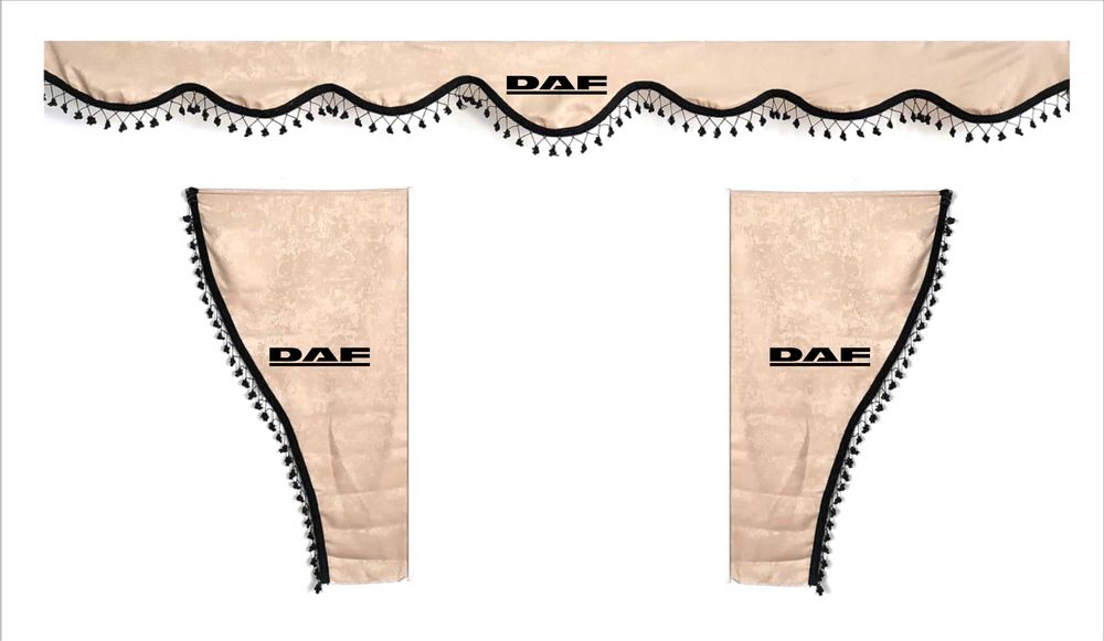 Комплект бежови пердета за камиони(две странични и едно челно)