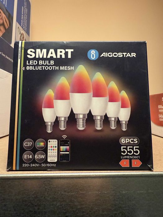 Bec Smart LED Bulb Bluetooth Mesh Aigostar C37 E14 6.5W pachet 6 buc