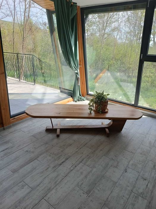 Masuta de living lux lemn masiv Nuc si Ulm Premium - Piesa Unicat