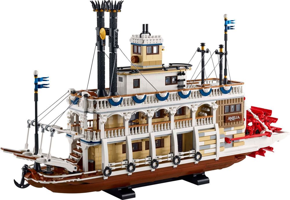 Kонструктор, вдъхновен от River Steamboat 21356 съвместим с Lego