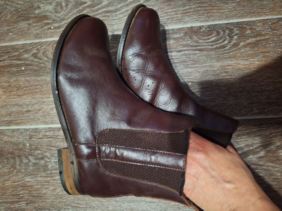 Продам кожаные ботинки  челси. Asos.  Баклажан