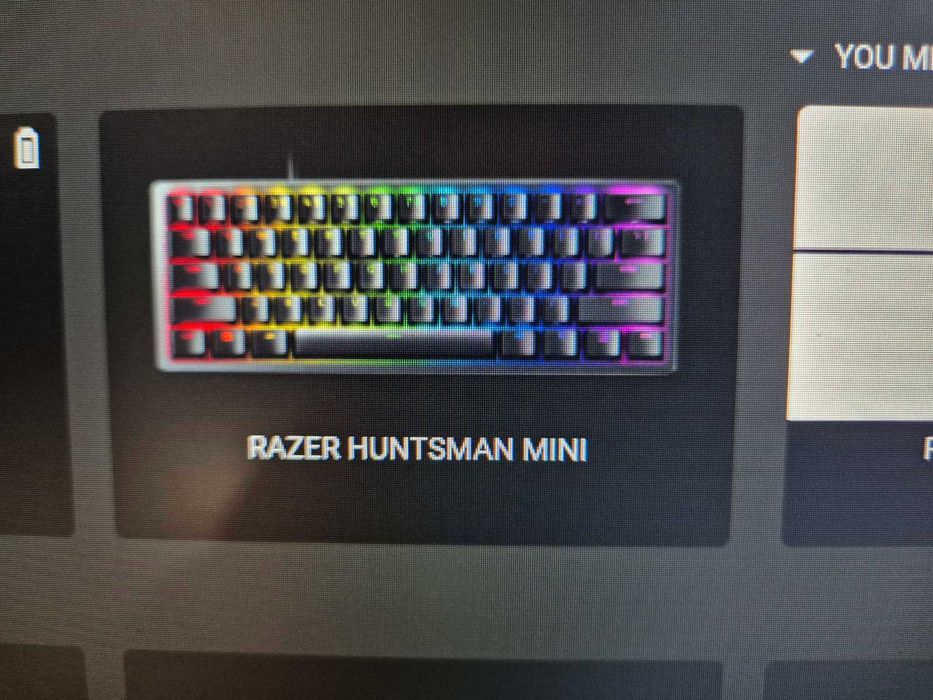 Razer Huntsman Mini 60% - лилави суичове