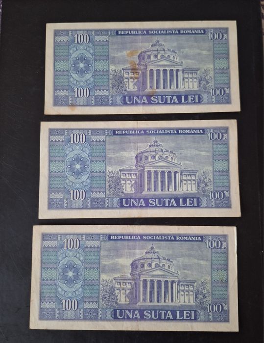 Vând 3 bancnote  cu serii consecutive din anul 1966